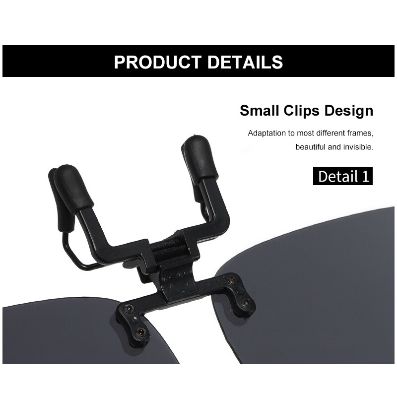 Polarized Clip-on Sunglasses Anti-glare Lightweight Flip Up Driving Sun Glasses