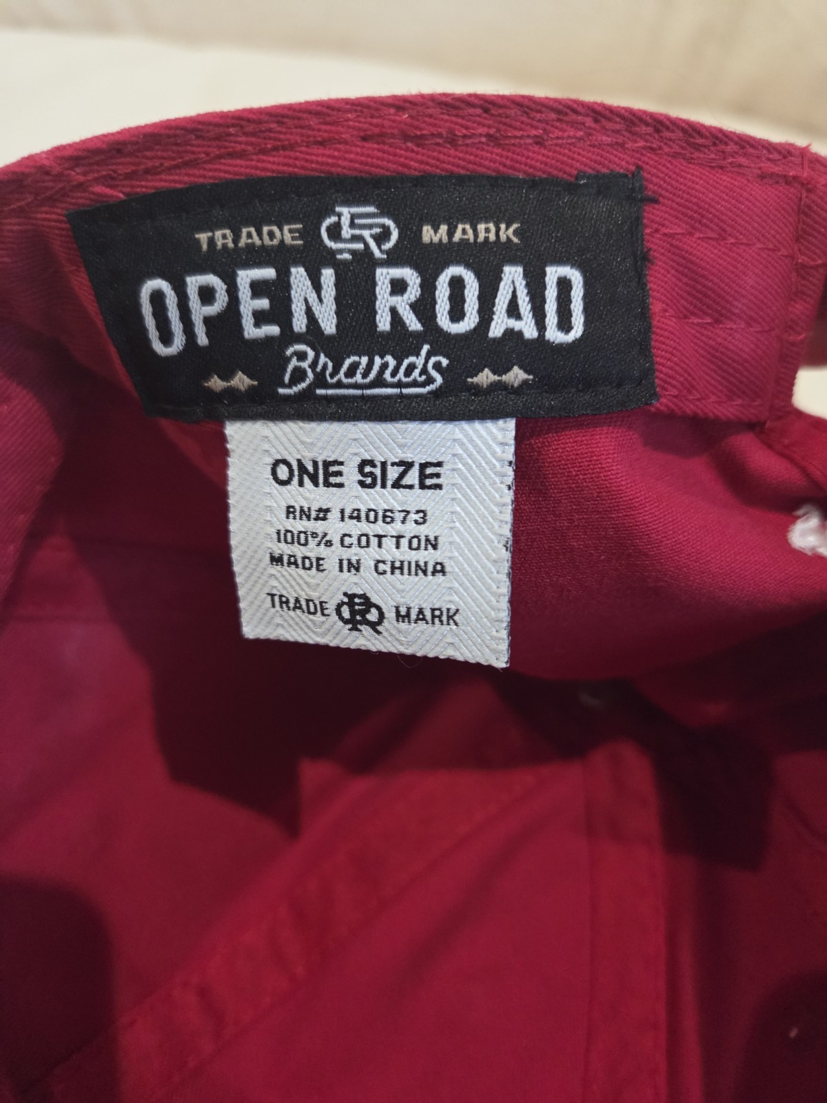 Open Road Brands Red Retirement Baseball Cap Hat Adjustable One Size Unisex