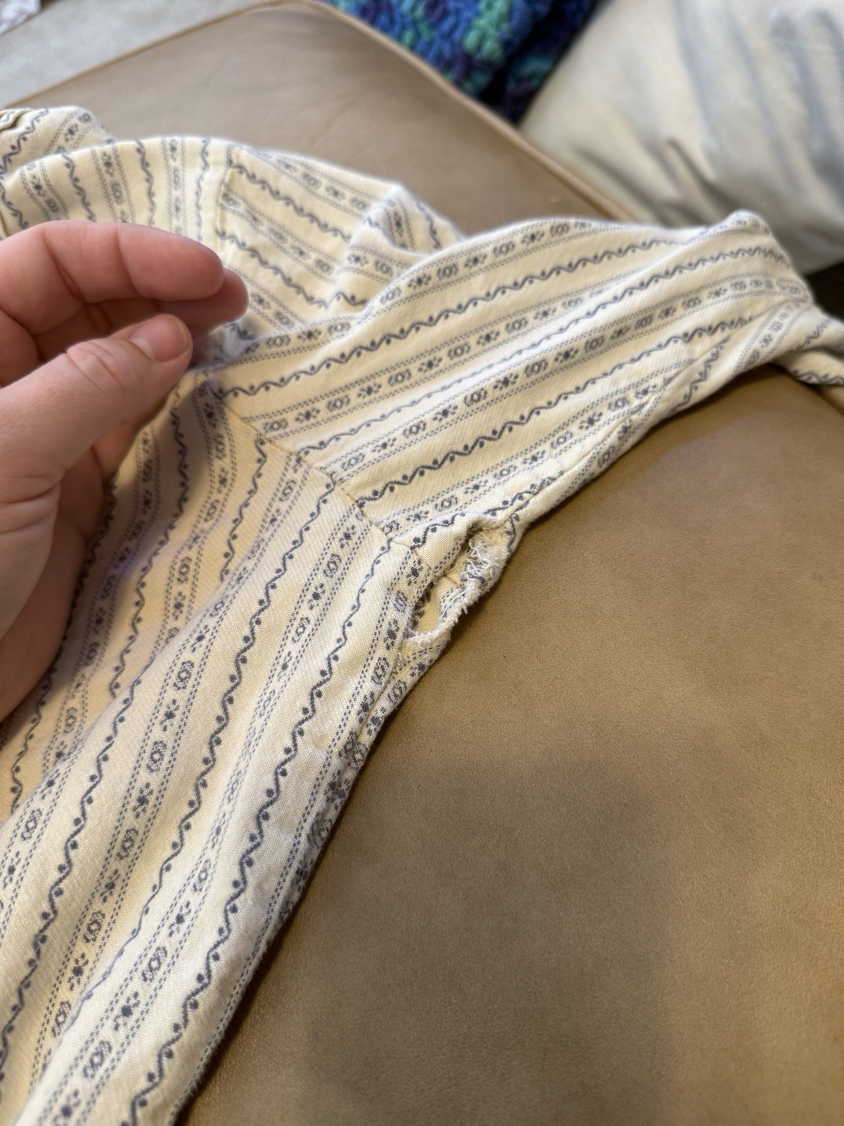 Vintage L.L.Bean Prairie Dress Women’s Small Blue Cream Calico Stripe