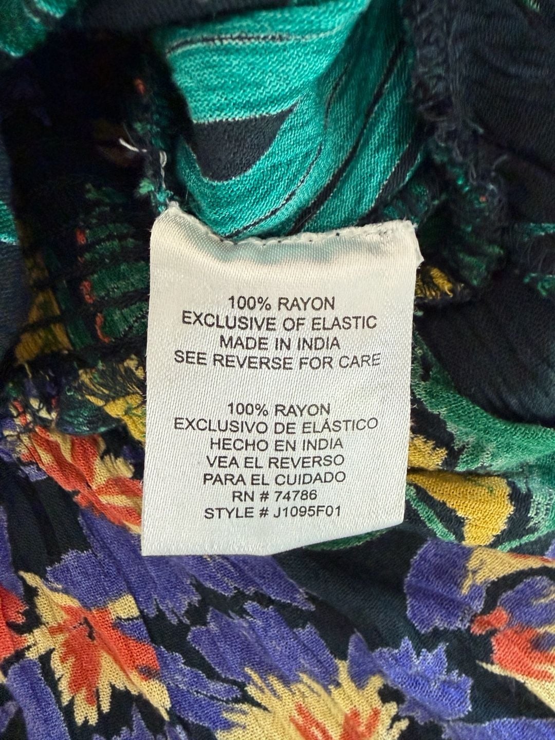 Patrons of Peace Tropical Print Tie-Front Peplum Top Size L