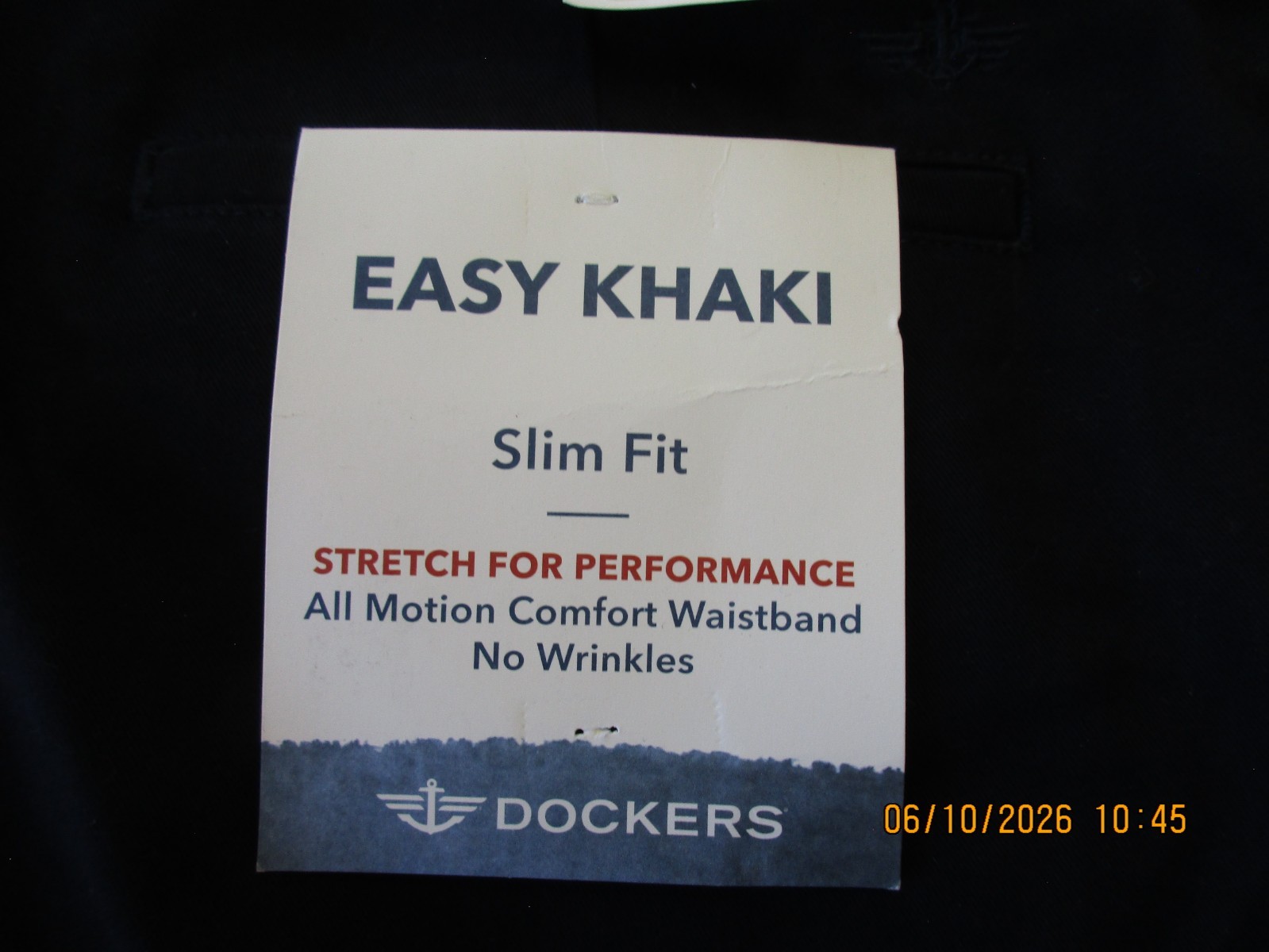 New Dockers Pants Mens 32×29 Dark Blue Easy Khaki Slim Fit Stretch Free Shipping