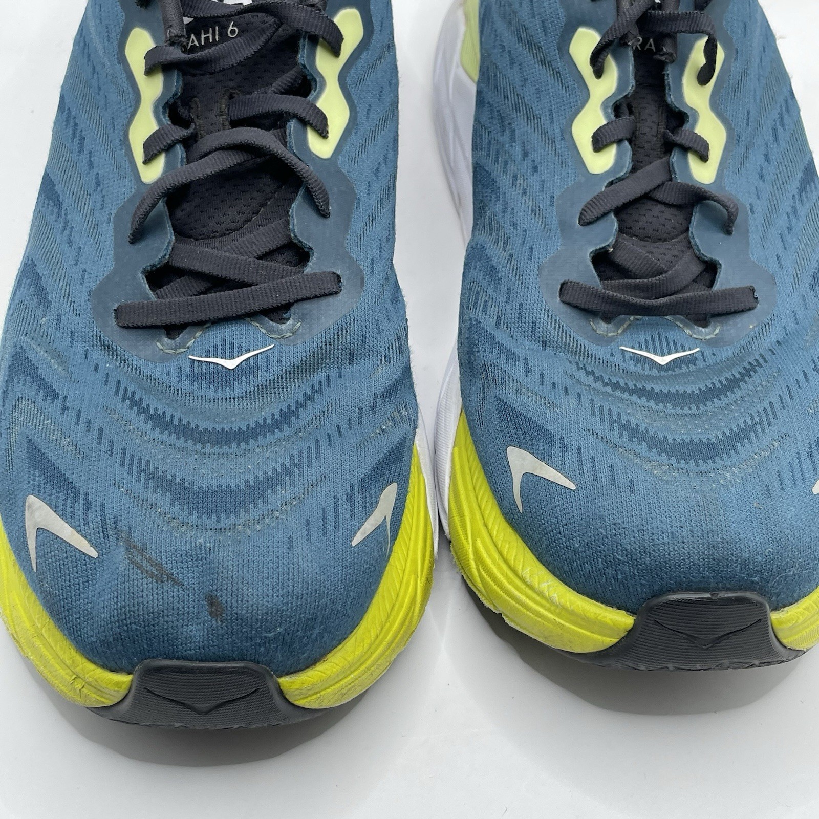HOKA Arahi 6 Wide Men’s Low Top Lace-Up Running Sneakers Blue Green Sz 11 2E