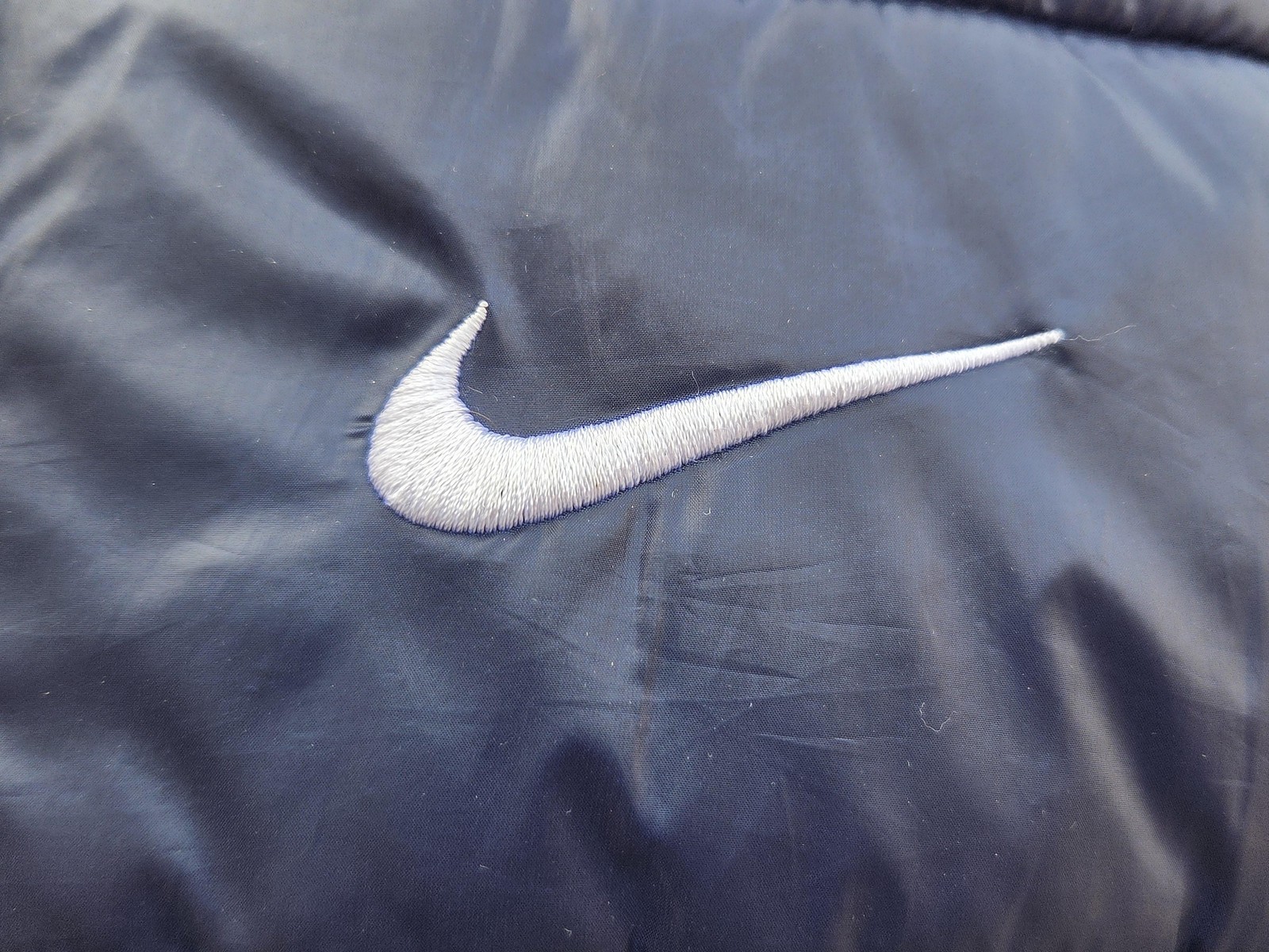 Nike Jacket Kids 6 Blue Hooded Puffer Fleece Lined Insulated Zip Pockets