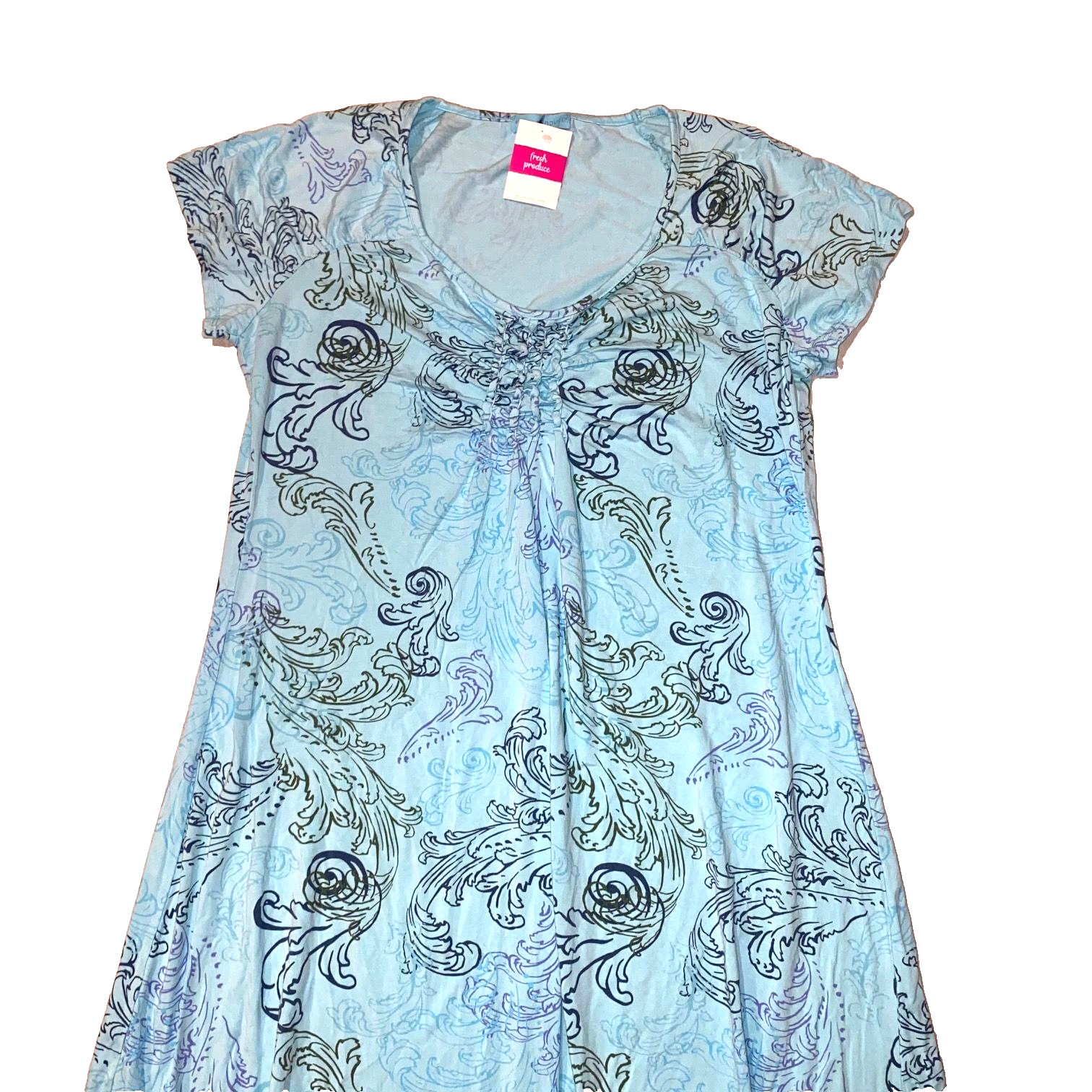Fresh Produce xsmall swimming blue Waverley swirl Emma stretch dress $89 nwt xs
