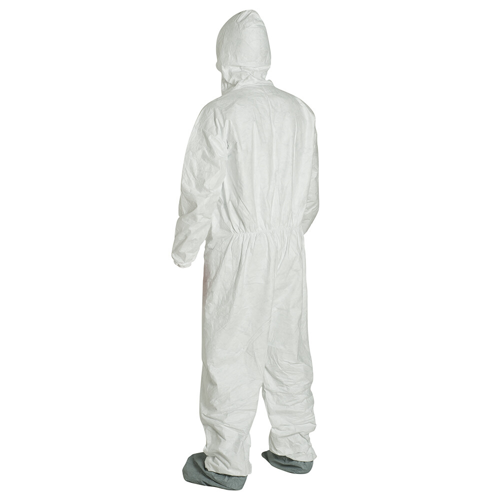 3- Dupont Tyvek Disposable Protective Coverall Clean Paint Spray Suit Hood Boots