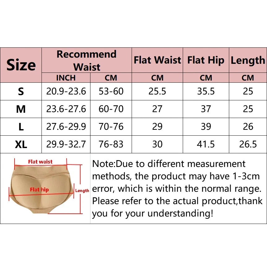 Women Seamless Padded Panties Butt Lifter Hip Enhancer Panty Shapewear-Underwear