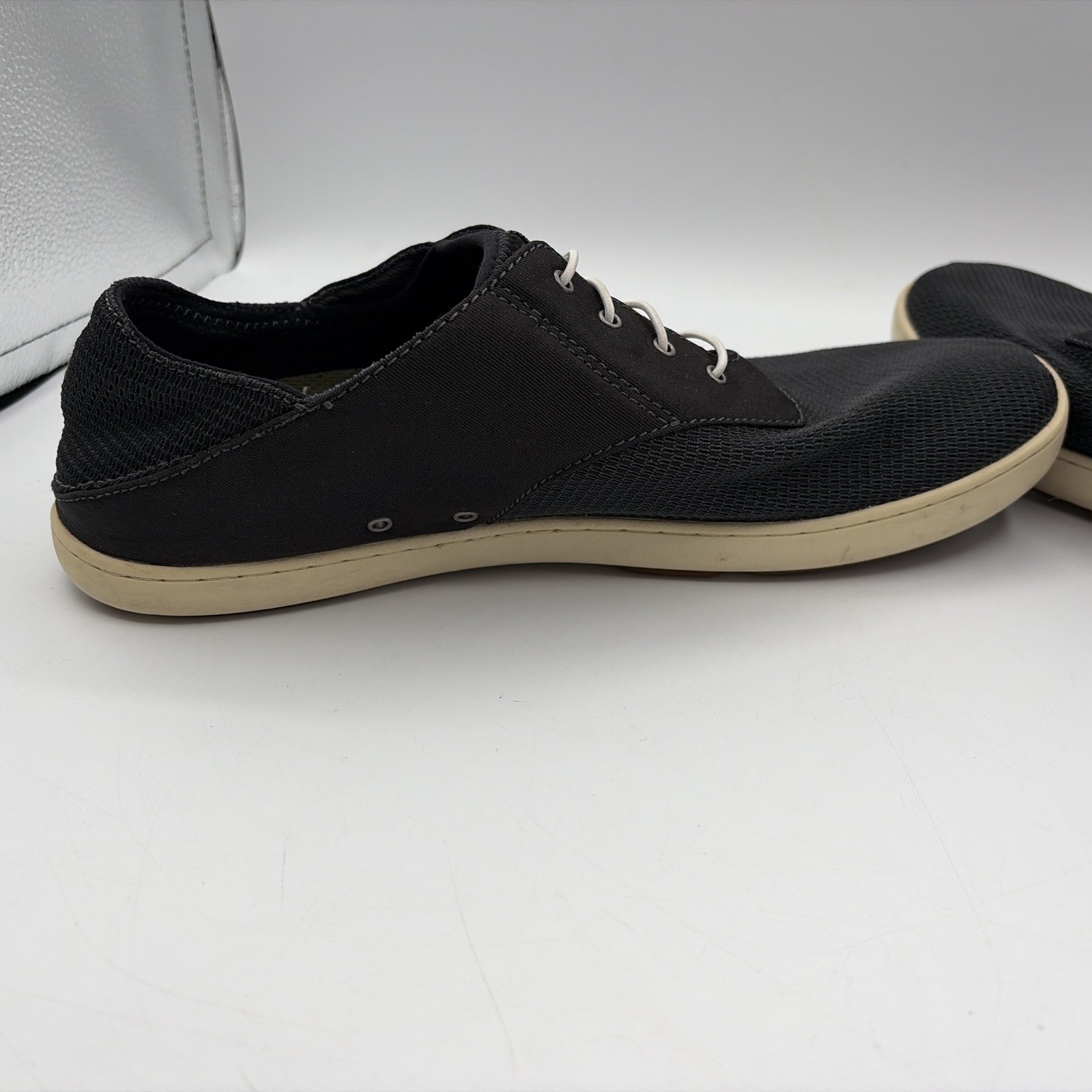 Olukai Men’s Nohea Moku Boat Shoes Slip On Sneakers Black Size 11 US