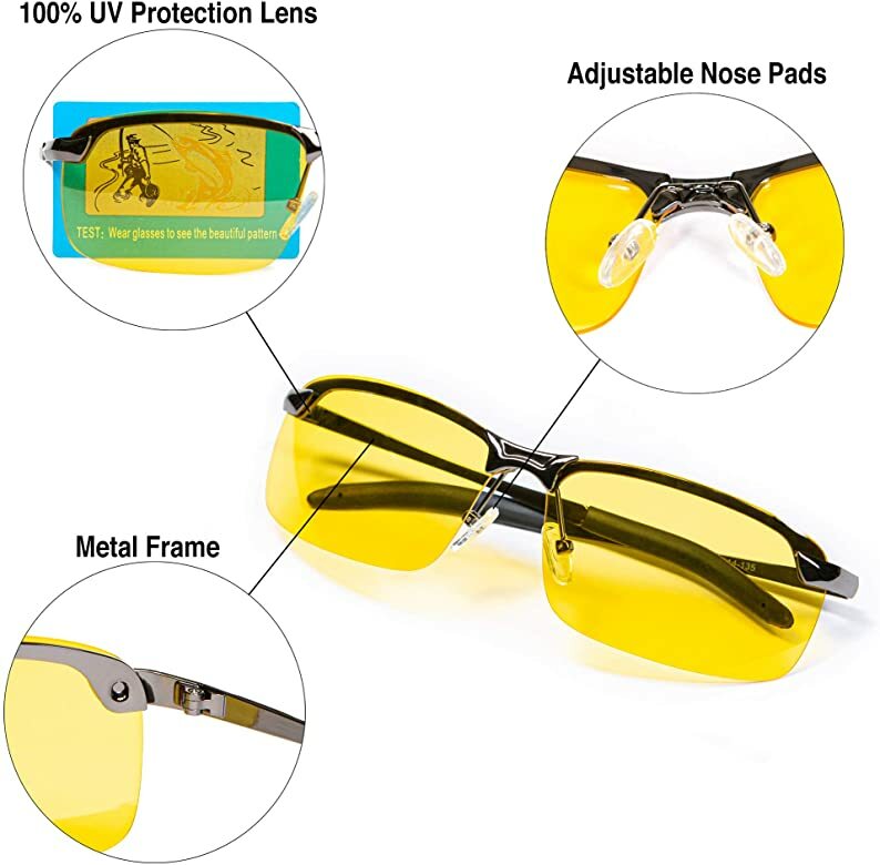 Tac HD Polarized Day Night Vision glasses Men Driving Sports Aviator sunglasses