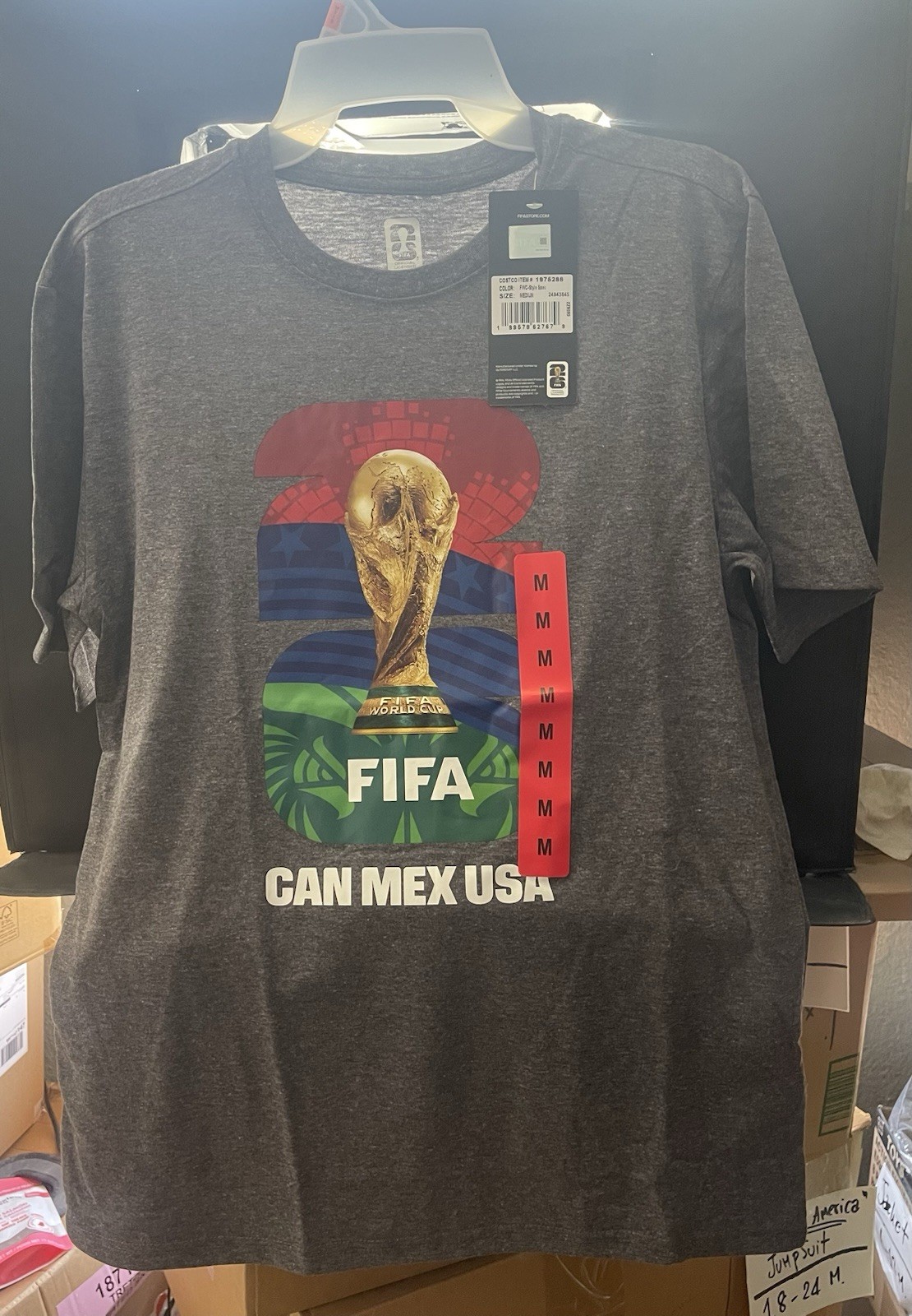 FIFA World Cup Official Licensed 2026 Dark Gray Soccer Fan T Shirt NWT