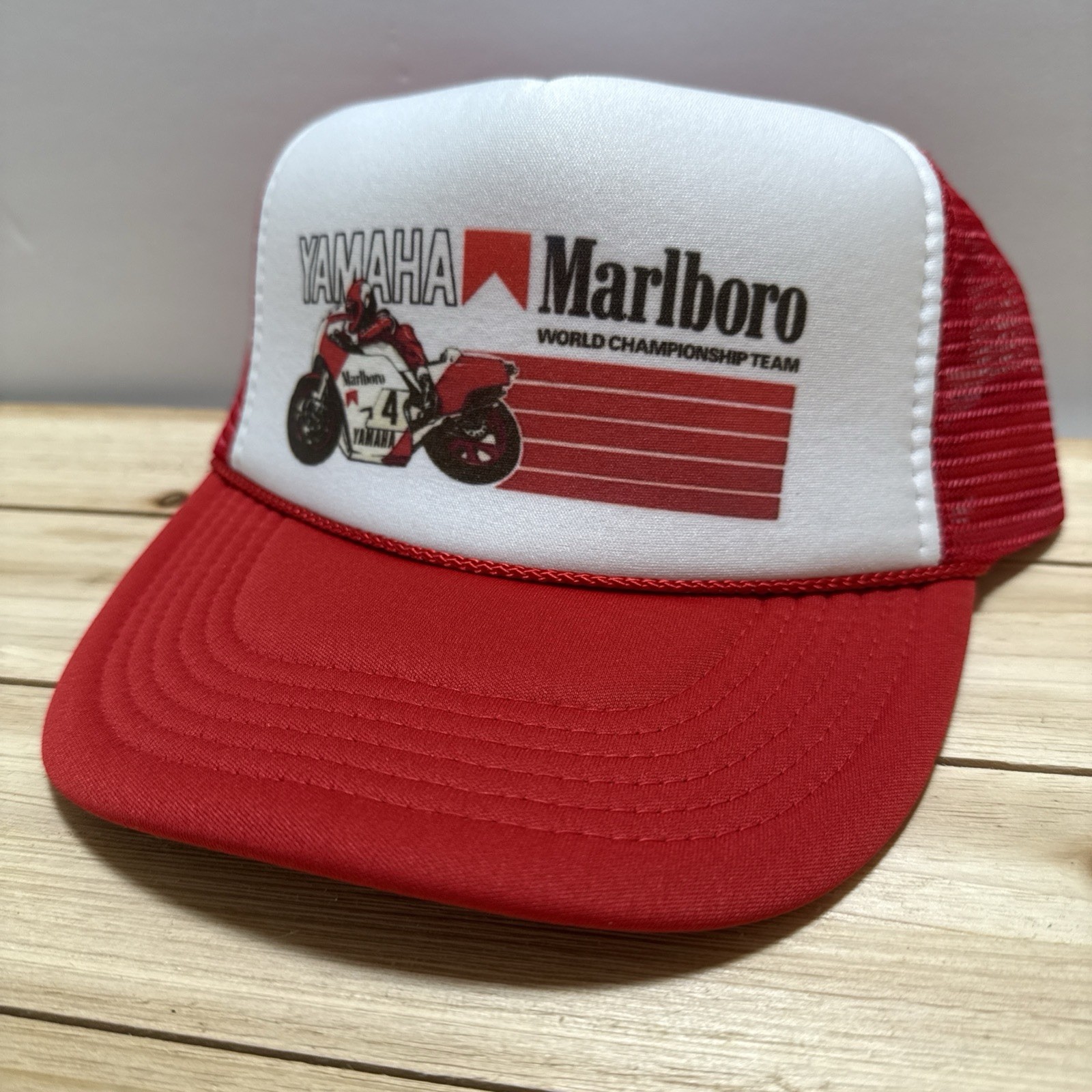 Vintage Yamaha Hat Motorcycle Racing Trucker Hat snapback Unworn Red Cap Hat
