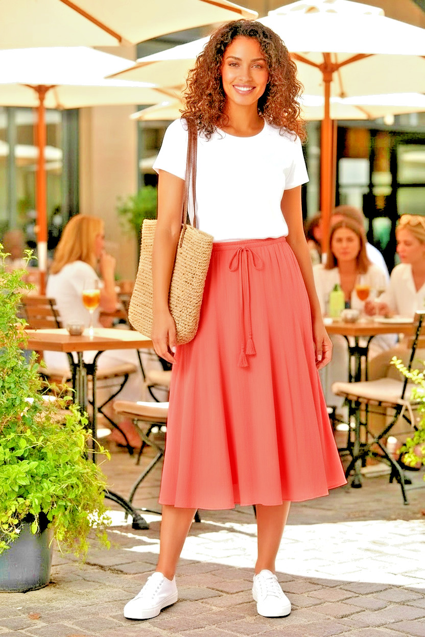 Ladies New Pure Cotton Fully Lined Skirt Ex EAST RRP £89 Sizes S M L XL