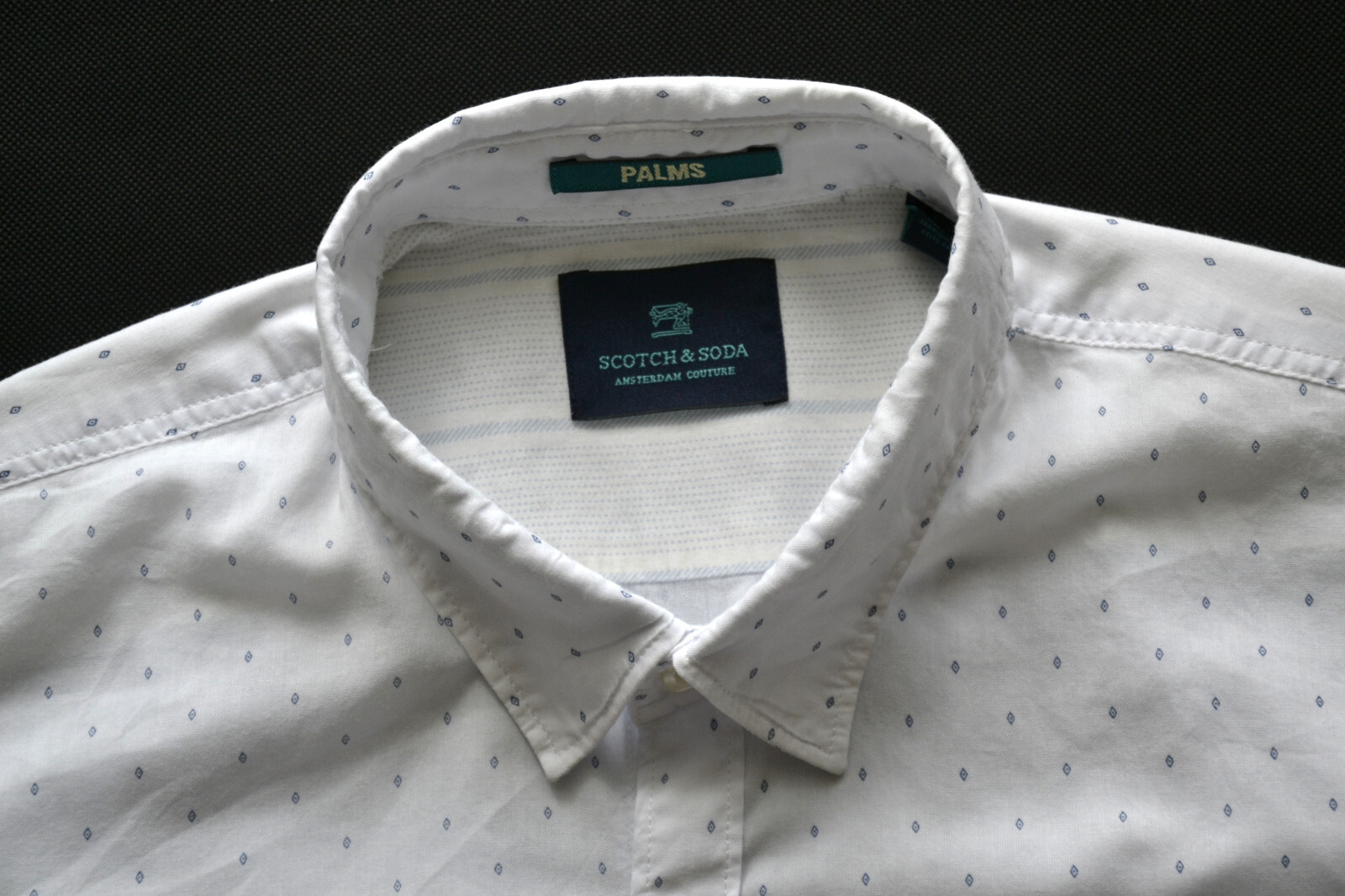 SCOTCH & SODA PALMS Men’s Summer Shirt Men’s Shirt Size L White/White Cotton