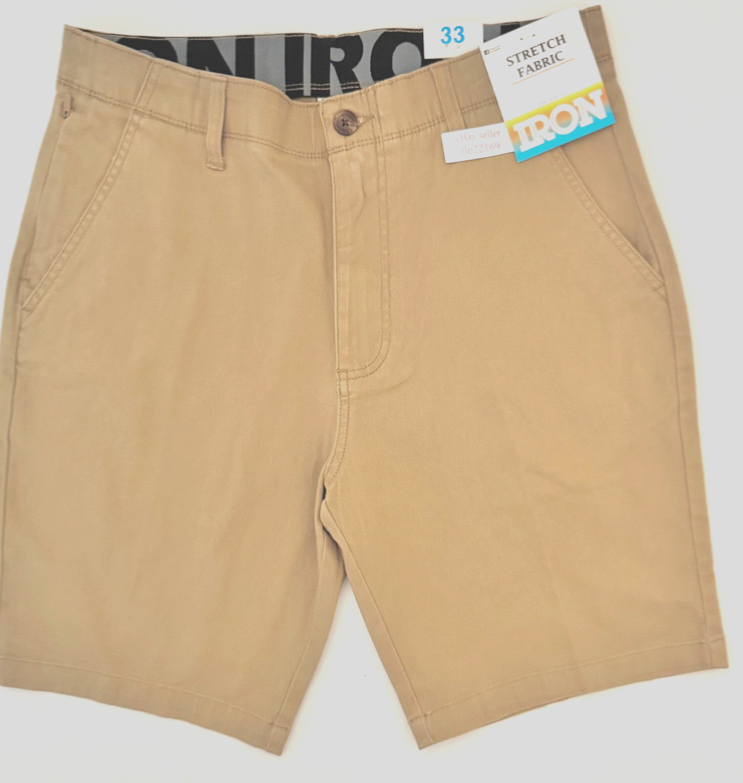 IRON CO Men’s Stretch Shorts (SIZE 33) Flex Waist Flat Front BOARDWALK New Tag!
