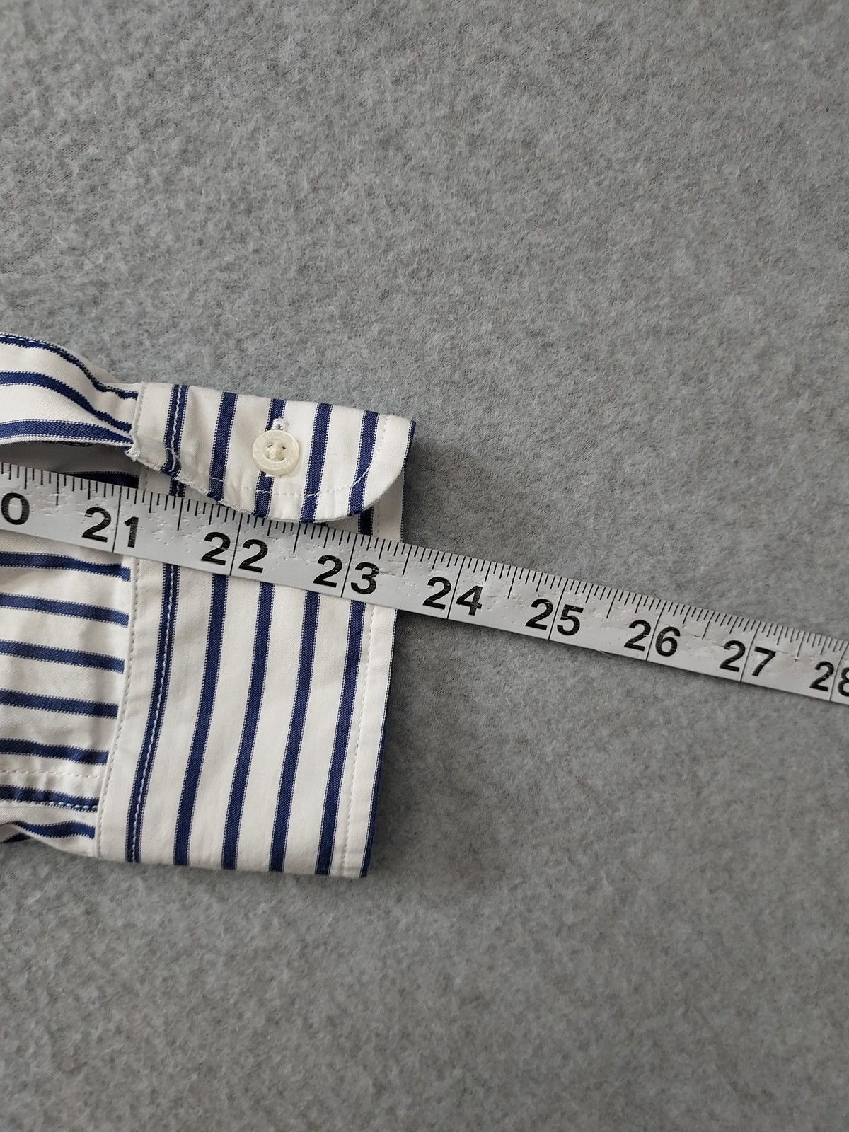Lauren Ralph Lauren Shirt Womens Large White Blue Striped Button Up Long Sleeve