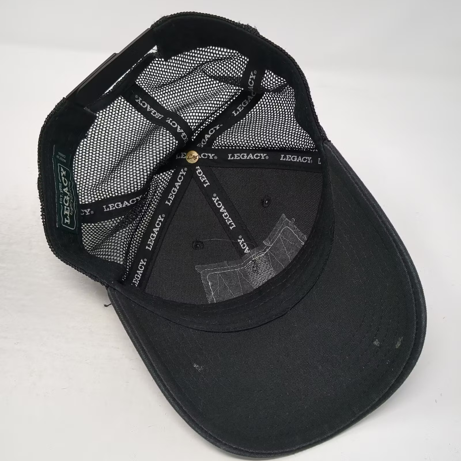 Legacy Trucker Hat Black OS Utah Embroidered Patch Mesh Snapback Lo-Pro Curved
