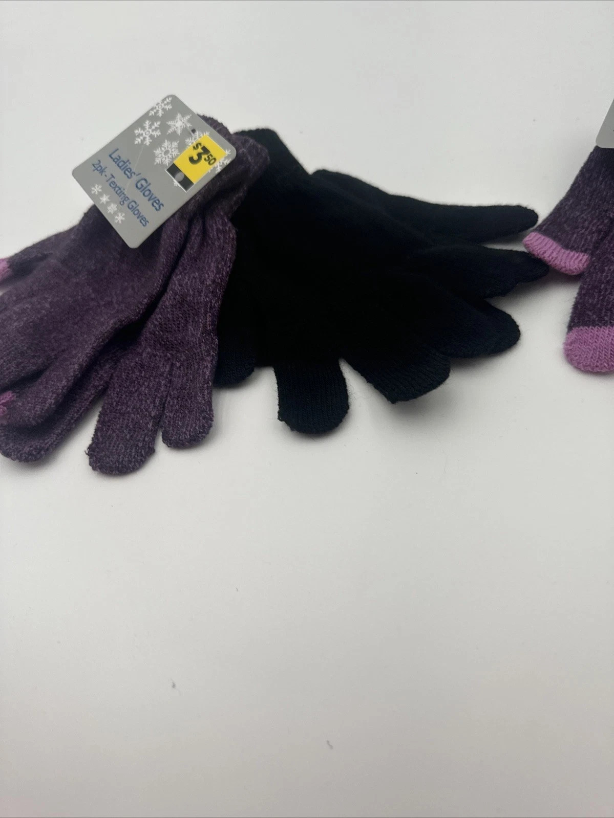 Ladies Pruple/Black Texting Gloves 4 Set