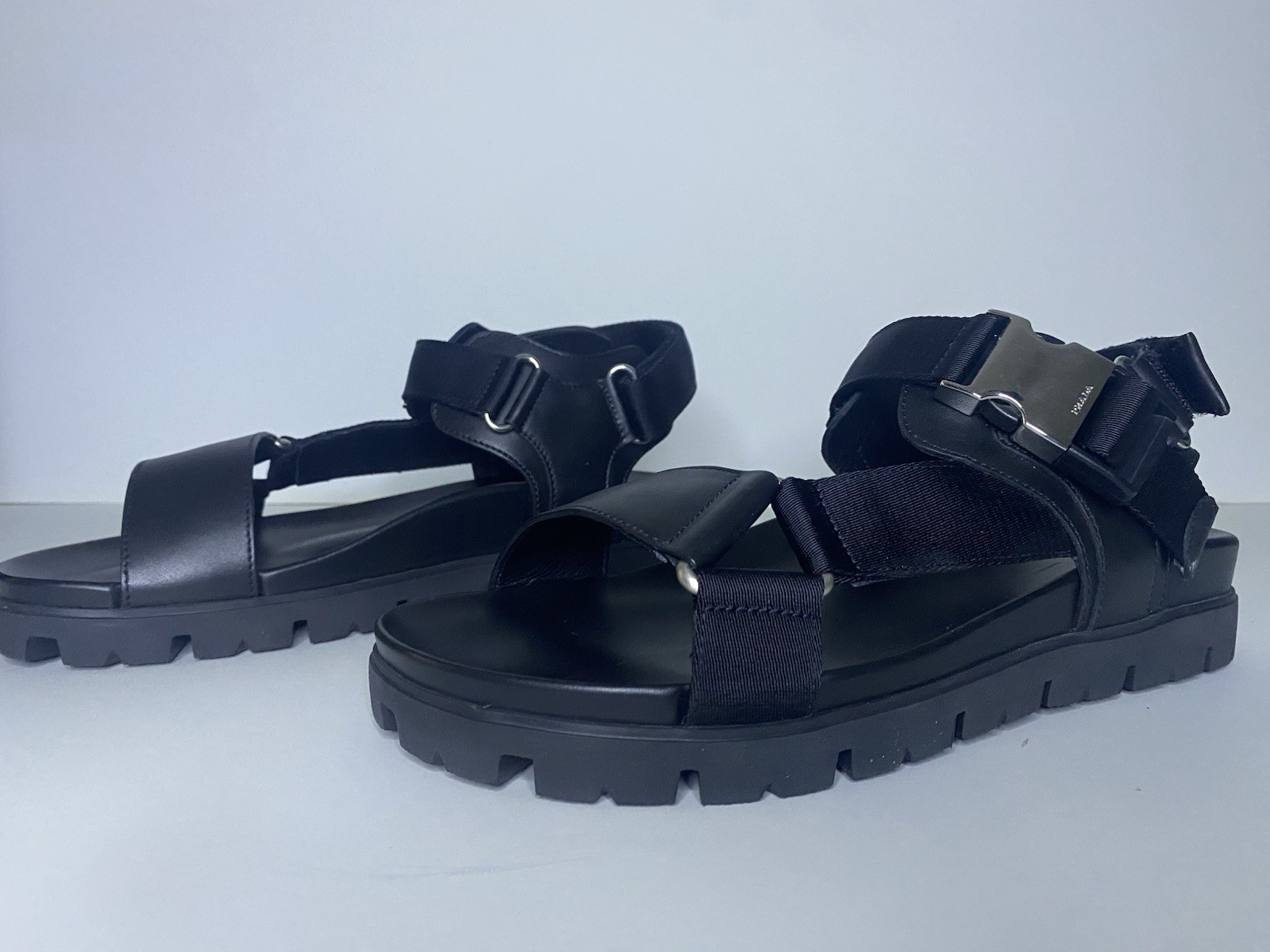 Men’s Size 9 US (8 UK) PRADA Montana Strap Sandals New In box Black
