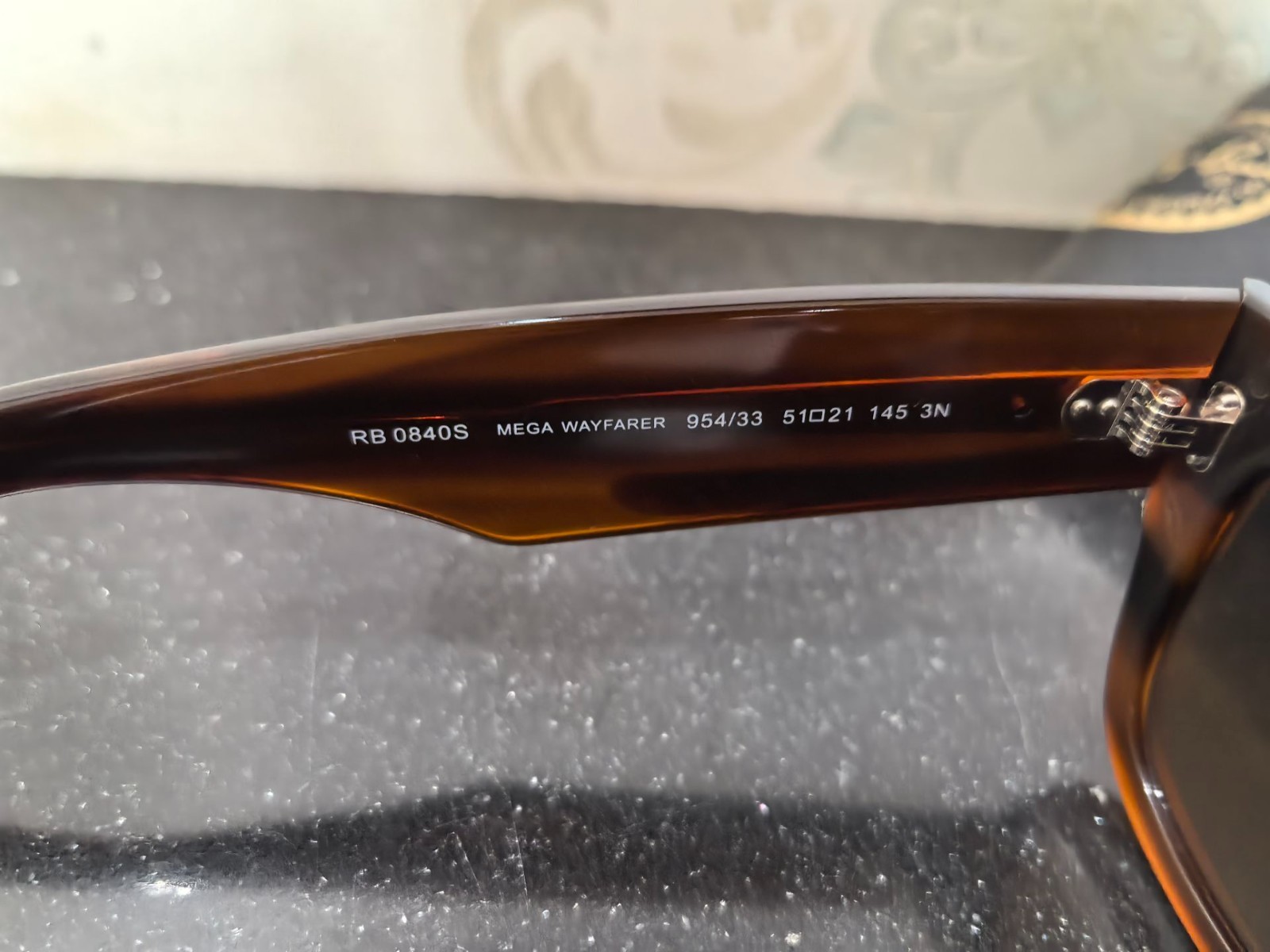 Ray-Ban Mega Wayfarer Sunglasses RB0840S 954/33 Havana/ Brown Lens 51-21 145