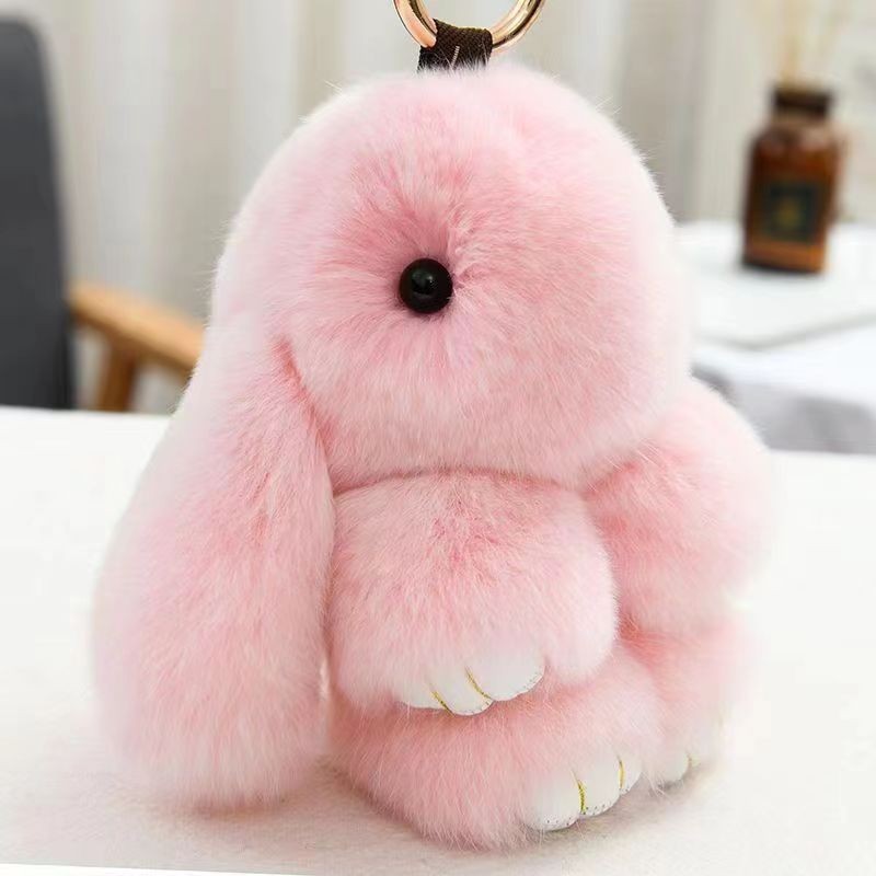 Cute Charm Key Chain Bag pendant Plush Bunny Toy Rabbit Fur Doll Gifts Keychain