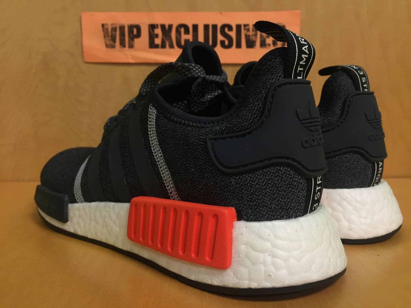 Adidas NMD R1 Runner Charcoal Grey Orange 3M Mesh Nomad S31510
