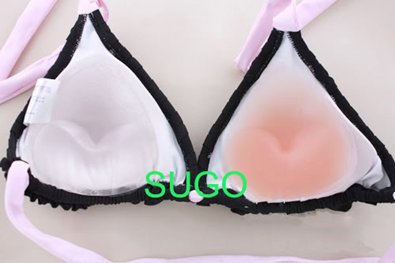 Pair Soft Bikini Bra Insert/Silicone Triangle Pads Enhancer/Swimsuit Push-up NT