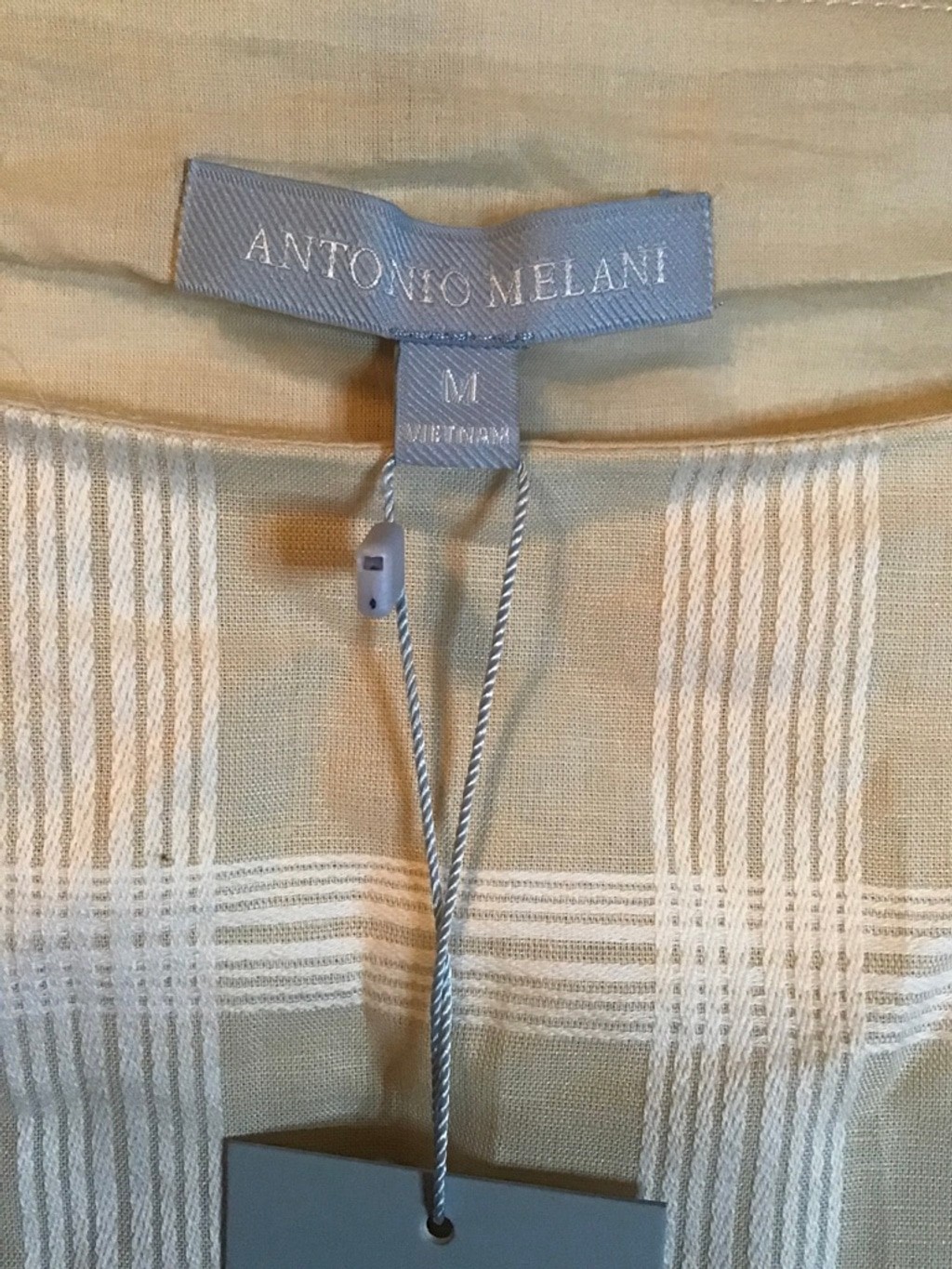 Antonio Melani Plaid Crop Top M Beige White