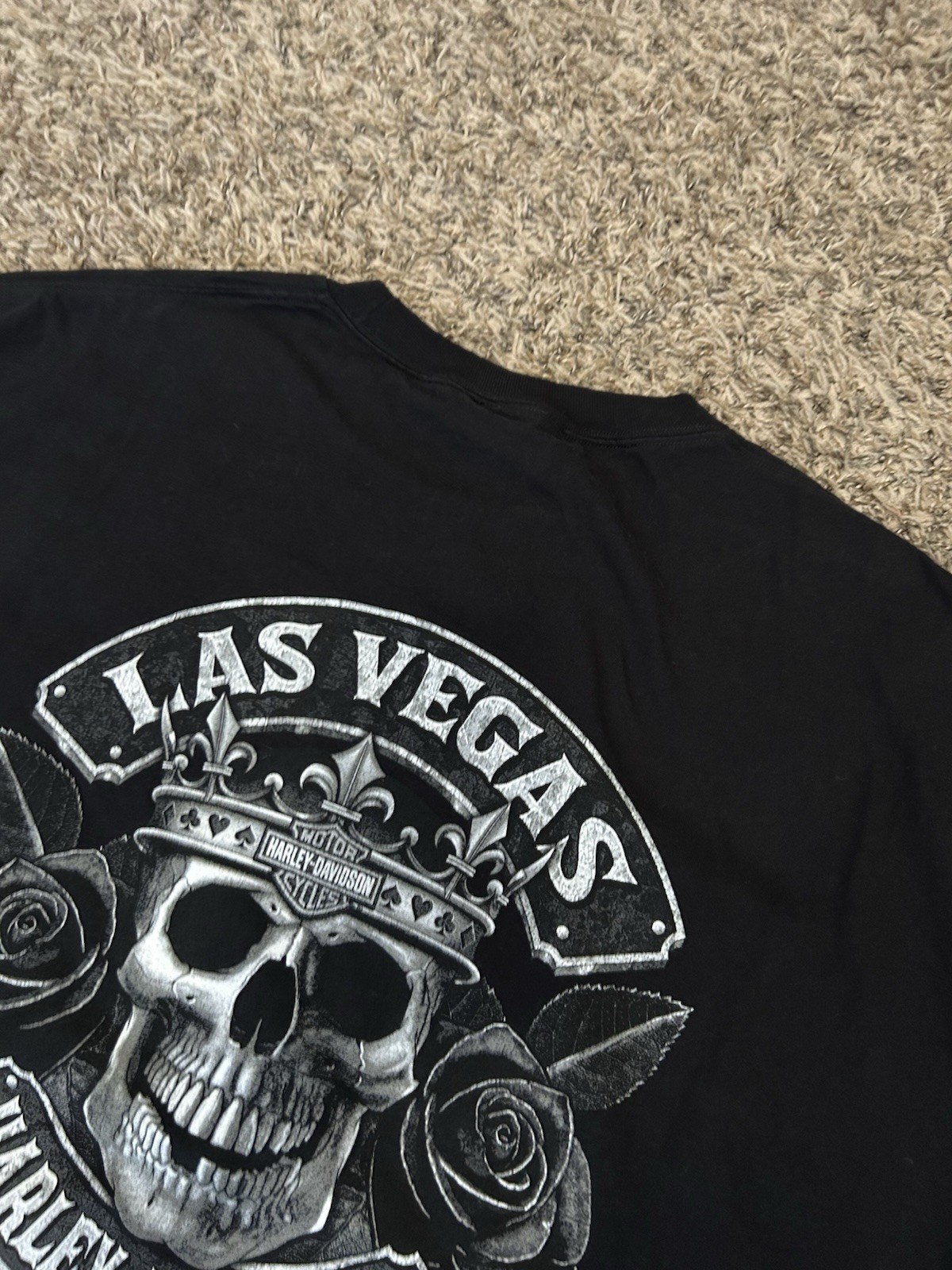 Harley Davidson T-Shirt Size 3XL Las Vegas Biker Skull Roses Raiders