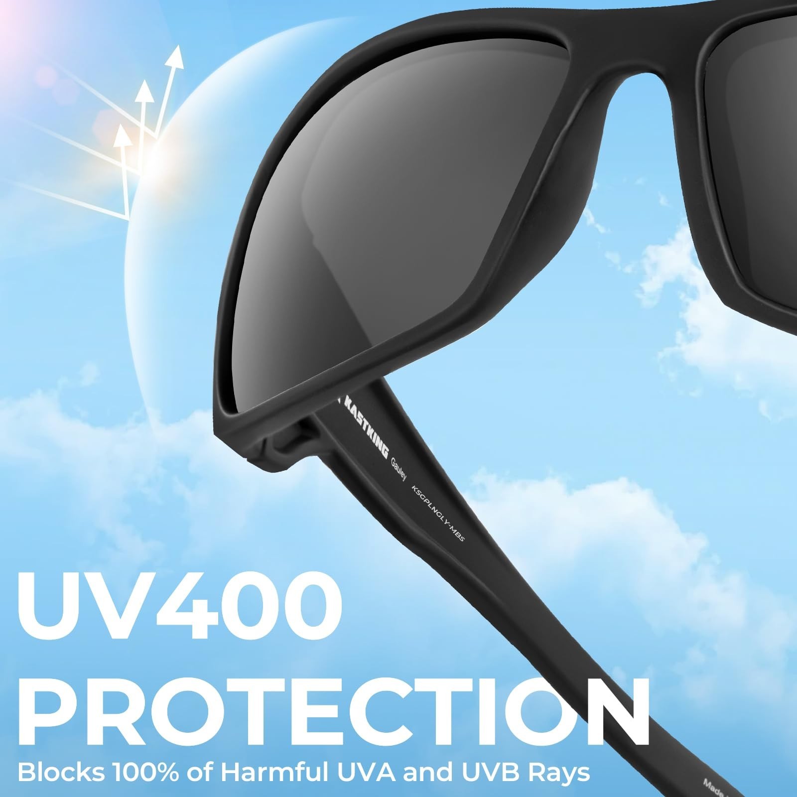 Polarized Sport Fishing Sunglasses, UV 400 Protection, Wrap Design, PuriVex Lens