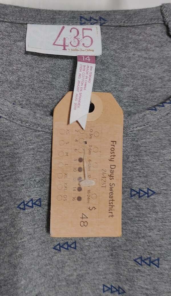 Matilda Jane 435 Girls Sz 14 Frosty Days Sweatshirt Gray Print Pullover Shirt T