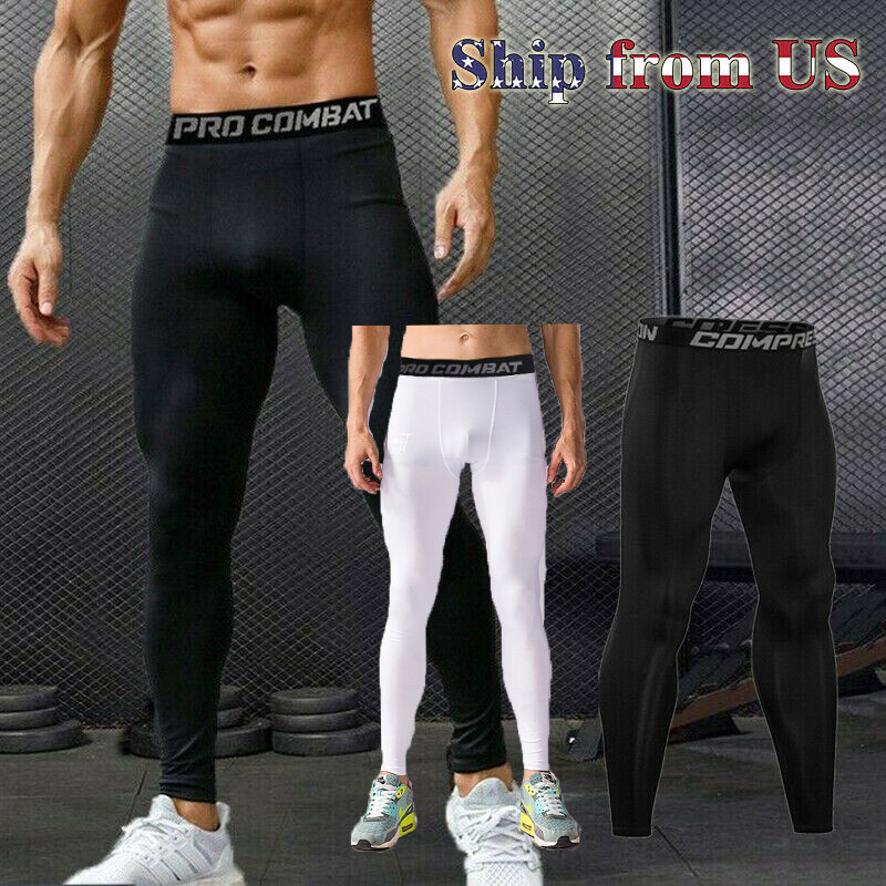 Man’s Compression Base Thermal Layer Workout Leggings Gym Sports Training Pants