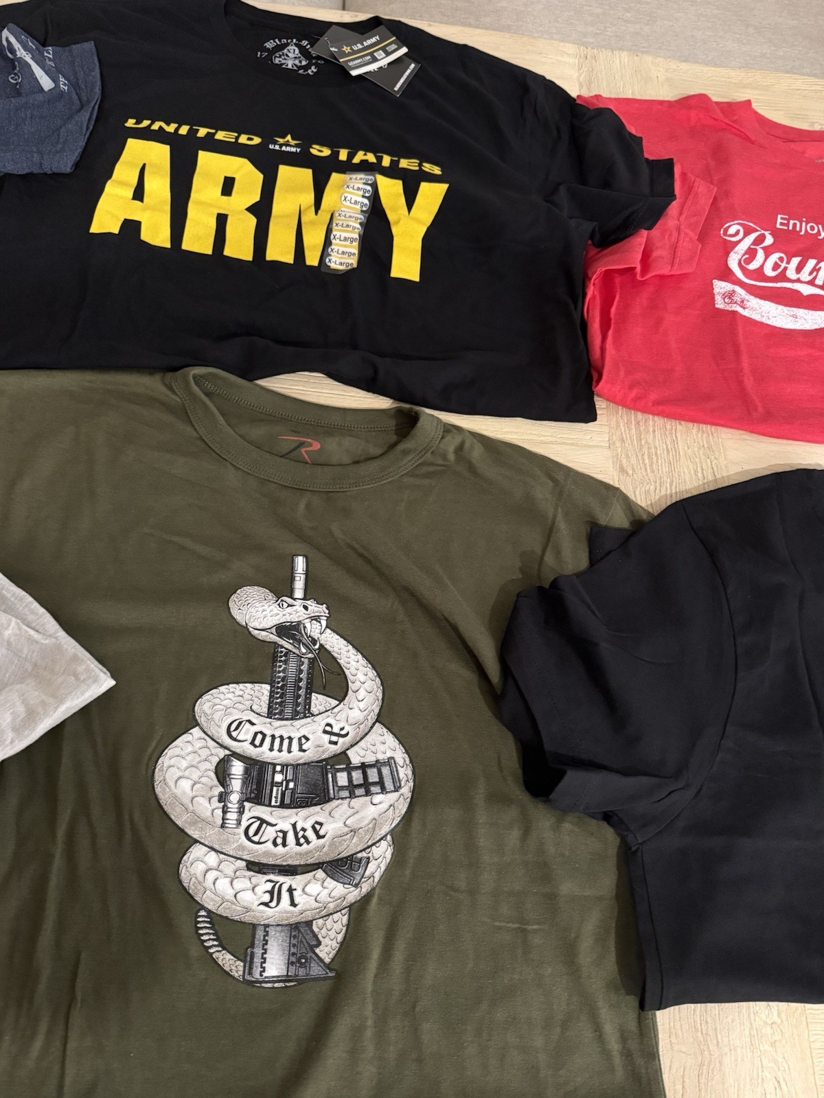 Lot Of 10 Patriotic / Military Shirts 9xXL, 1xL (Grunt Style/ Hero company/etc)