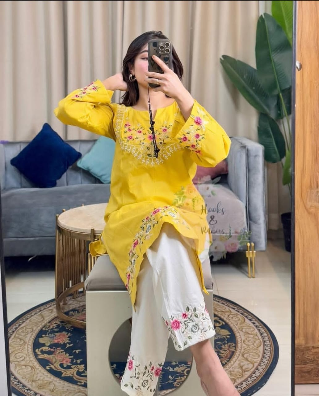 Beautiful Embroidery Kurti Cord Set Indian Pakistani Designer Kurta Palazzo Set