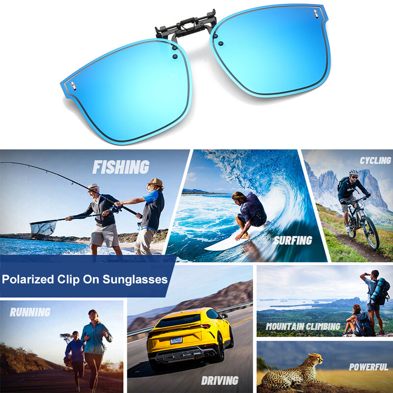 Polarized Clip On Sunglasses Eyewear Flip Up Lenses for Prescription Glasses