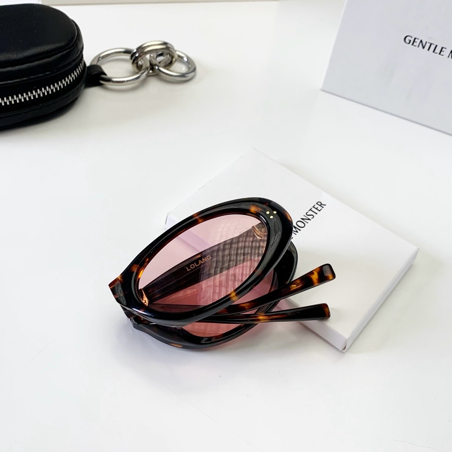 GENTLE MONSTER LOLANG Havana Pink 55口21-132 Sunglasses New w/ Case
