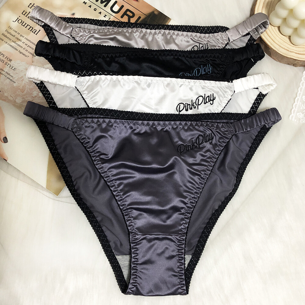 5 Pcs Lot Womens Sexy Silky Satin Panties Briefs String Bikinis Lingeries Undies