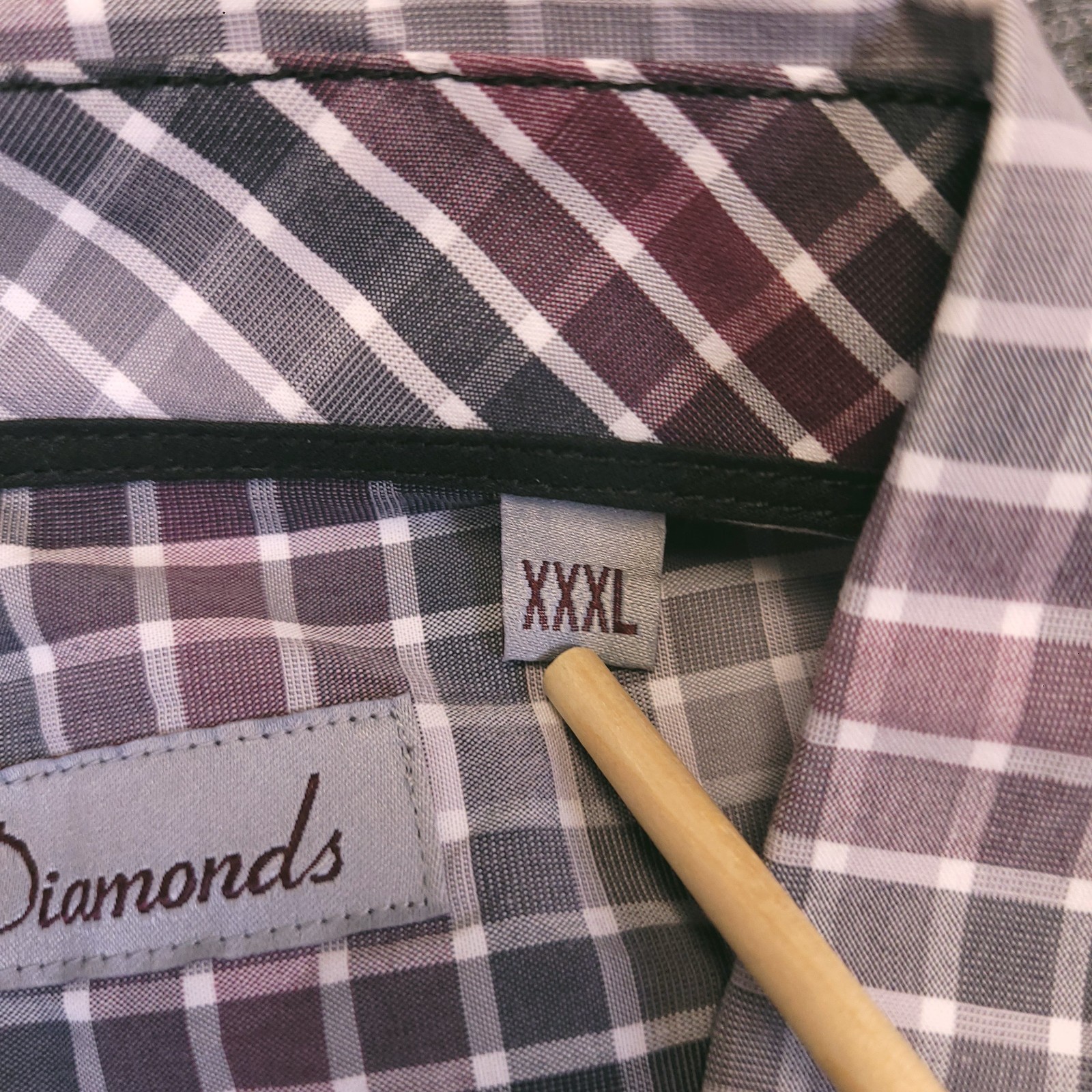 7D 7Diamonds Mens 3XL Button Up Small Window Dual Pocket Cotton