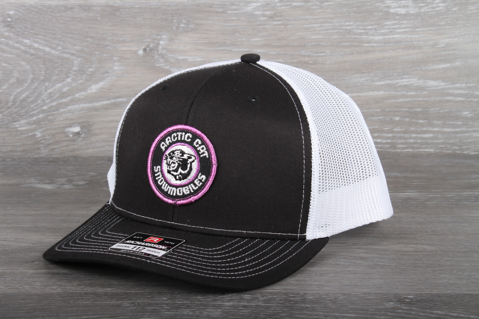 Vintage Arctic Cat Snowmobiles Patch on a Richardson 112 Trucker Hat