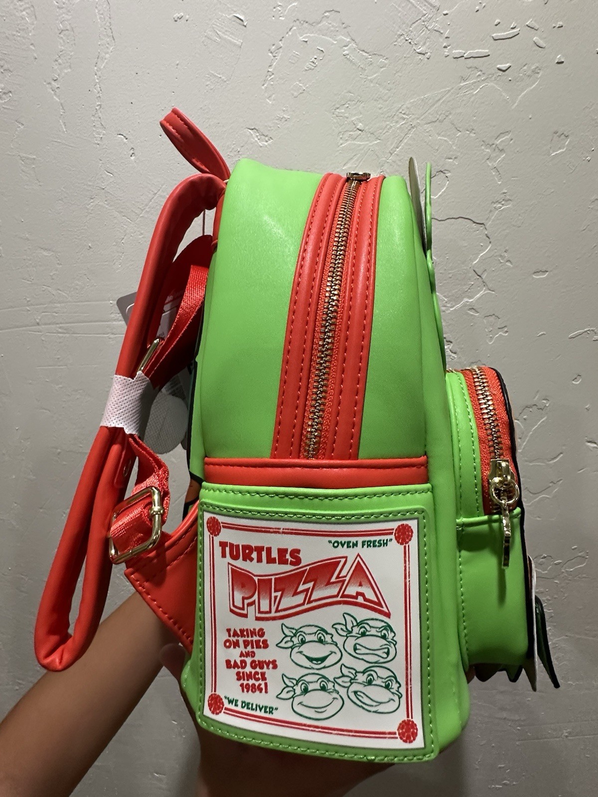 Nickelodeon TMNT Raphael Mini Backpack Loungefly Faux Leather Zip Graphic Print