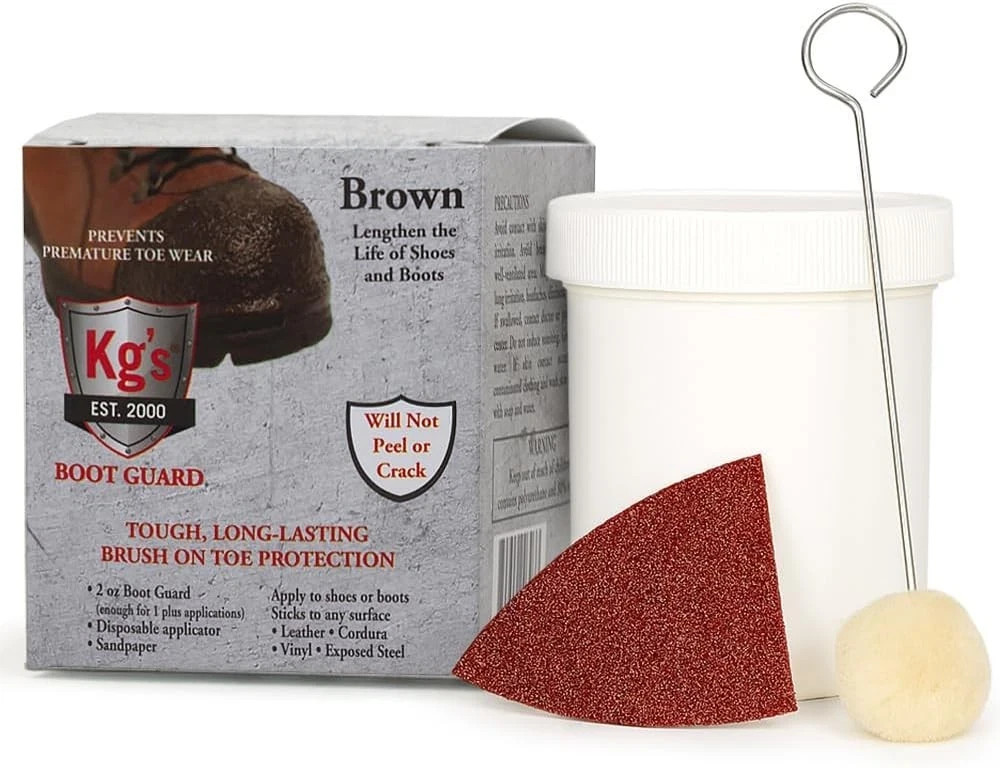 Kg’s Boot Guard Brush On Toe Protection – Liquid for Tough, Brown