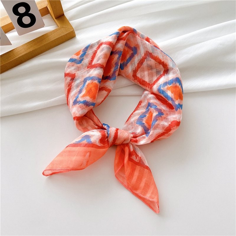 Scarf Hair Band All-Match Silk Scarf 55 Cotton Autumn Women’s Korean-Style