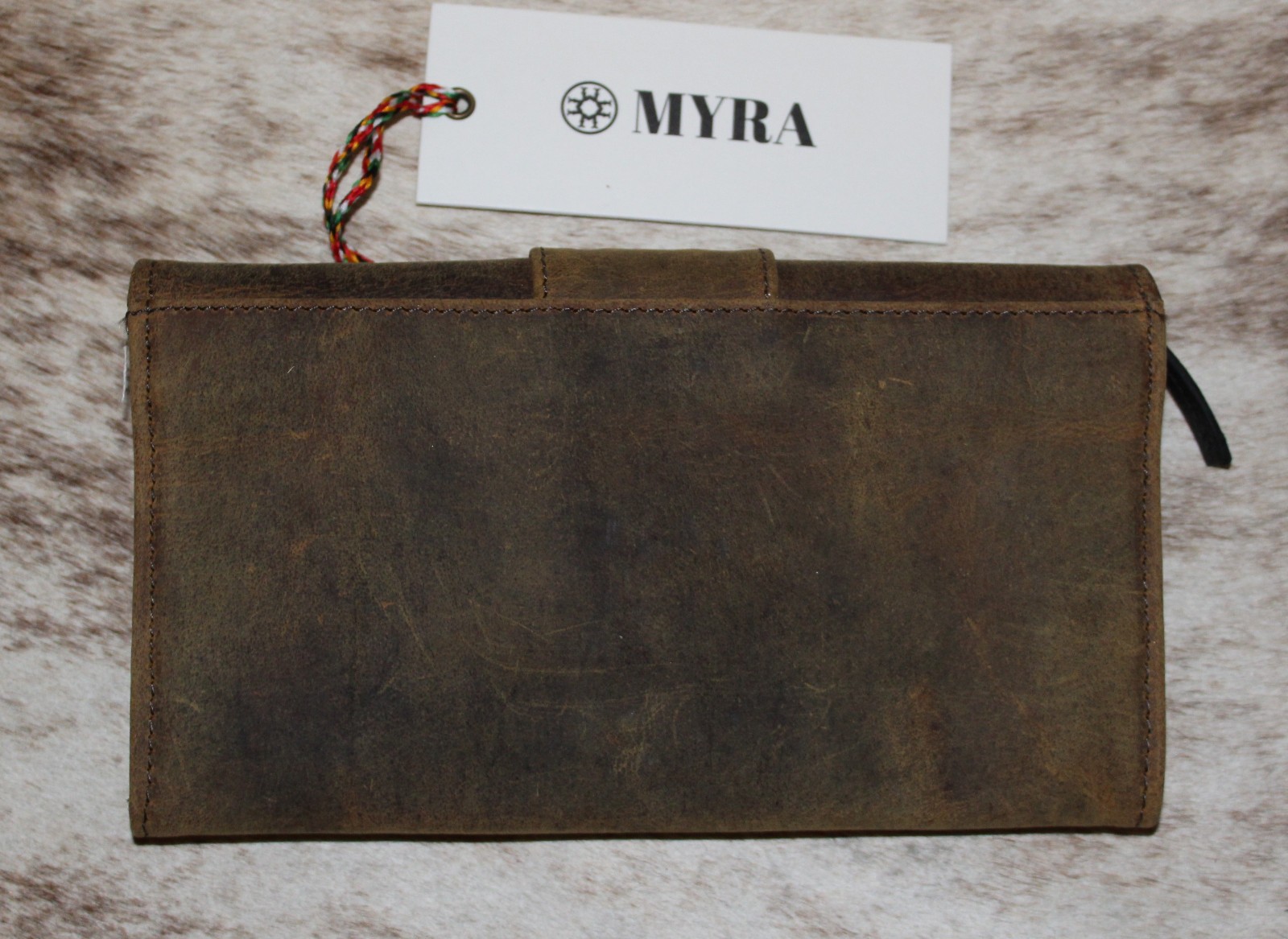 Myra Bag #3131 “Just4Me” Distressed Leather 7.5″x4″ Wallet~Card Slots~Pockets