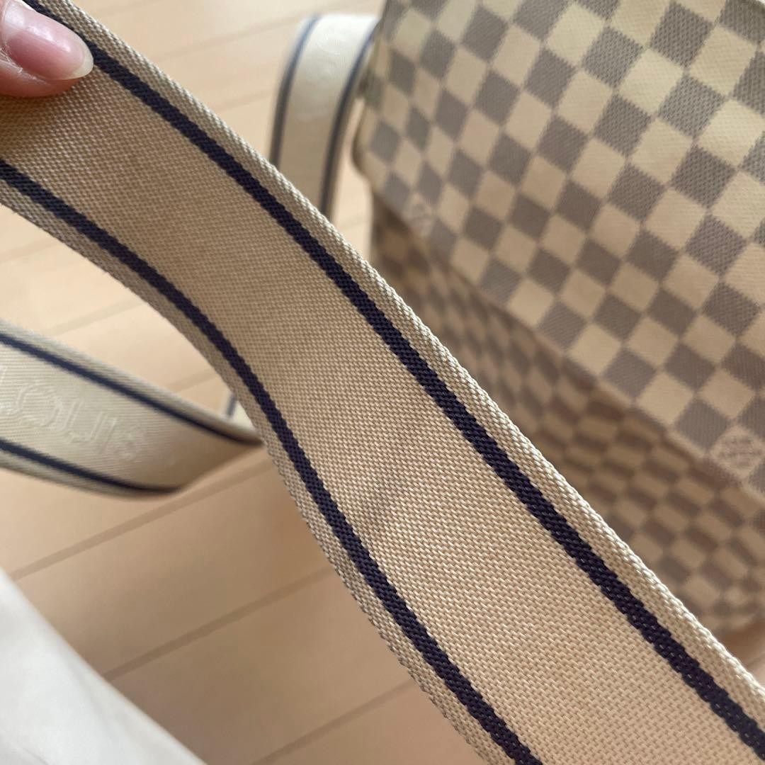 Auth LOUIS VUITTON Damier Azur Naviglio Shoulder Bag Used