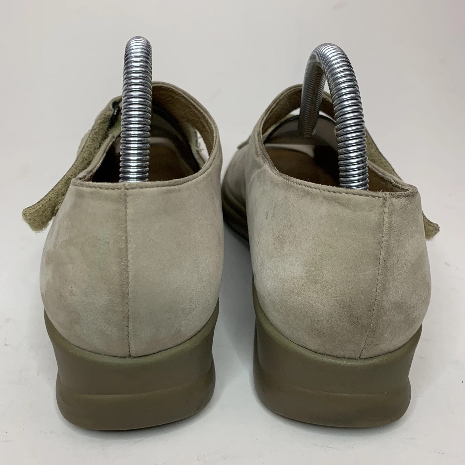Fits by Theresia M. Nubuck Leather Wedge Sandals Genua Two Strap Size 8.5