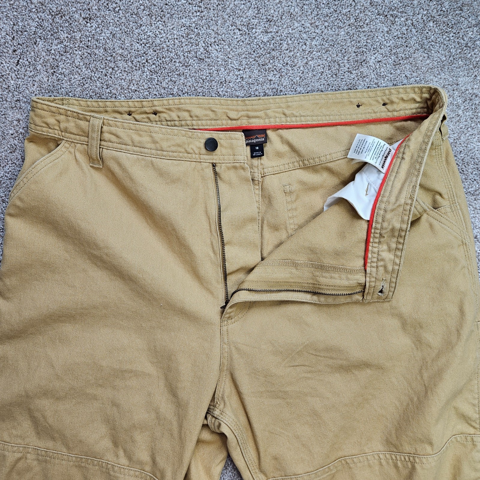 Patagonia All Seasons Hemp Canvas Double Knee Pants Women 18 Tan Workwear