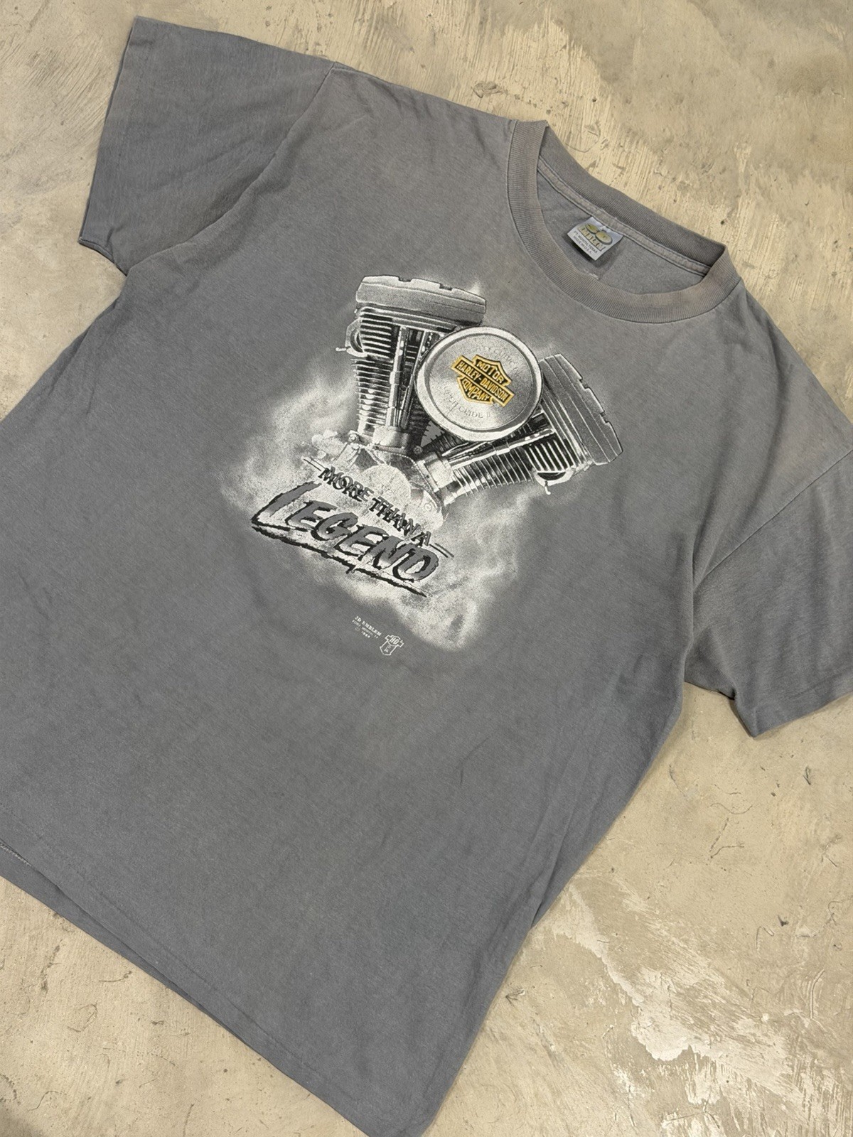 Vintage 1989 Harley Davidson 3D Emblem More Than A Legend Smoked Out Mens Sz XL
