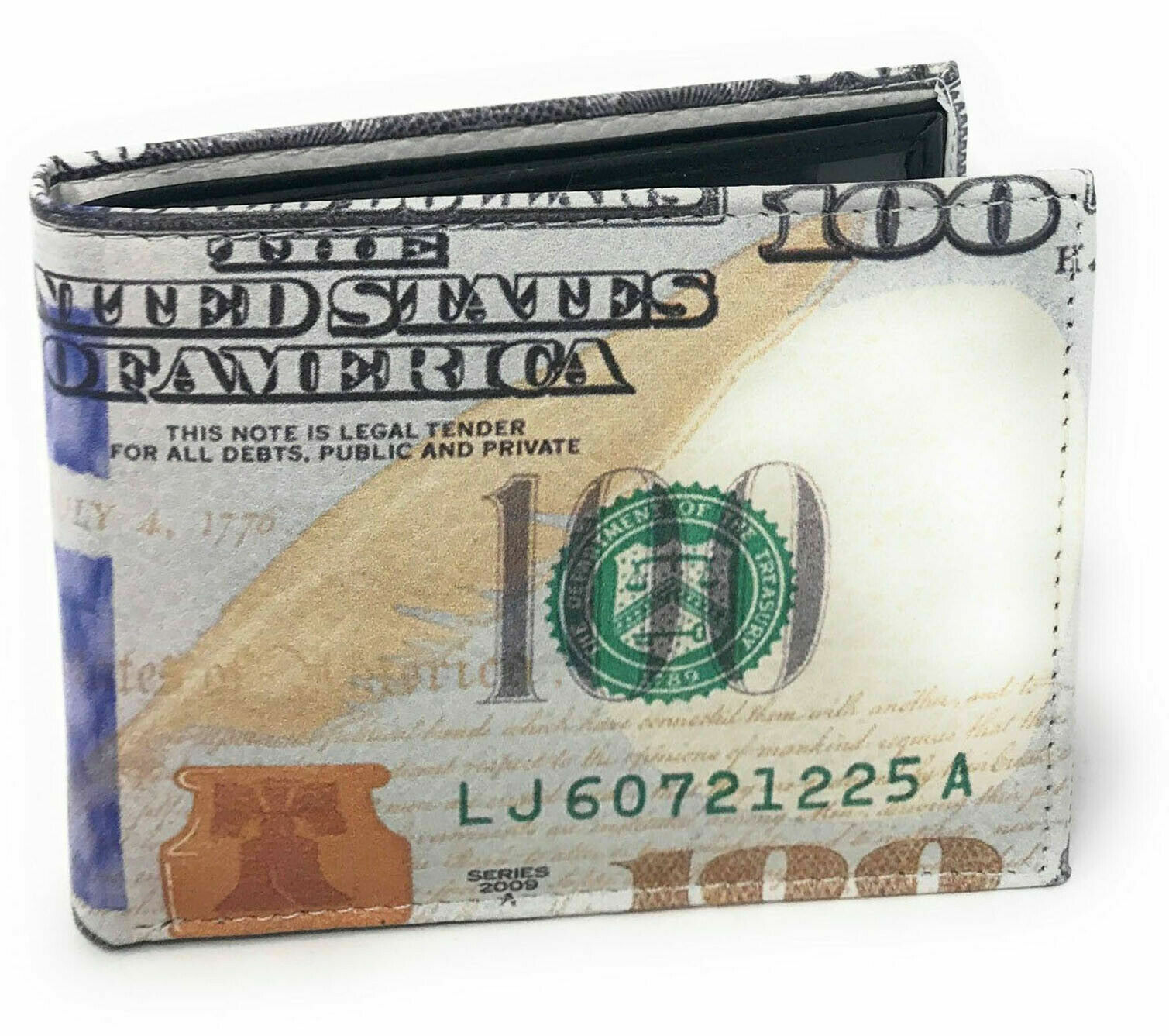 USA 100 Dollar Print Men’s Leather Bifold Novelty Wallet