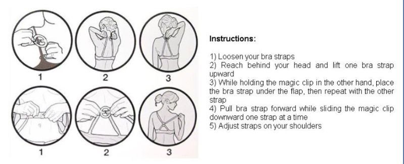 30 Random Color Round Circle Cleavage Control Bra Clips Adjustable Clasp Strap