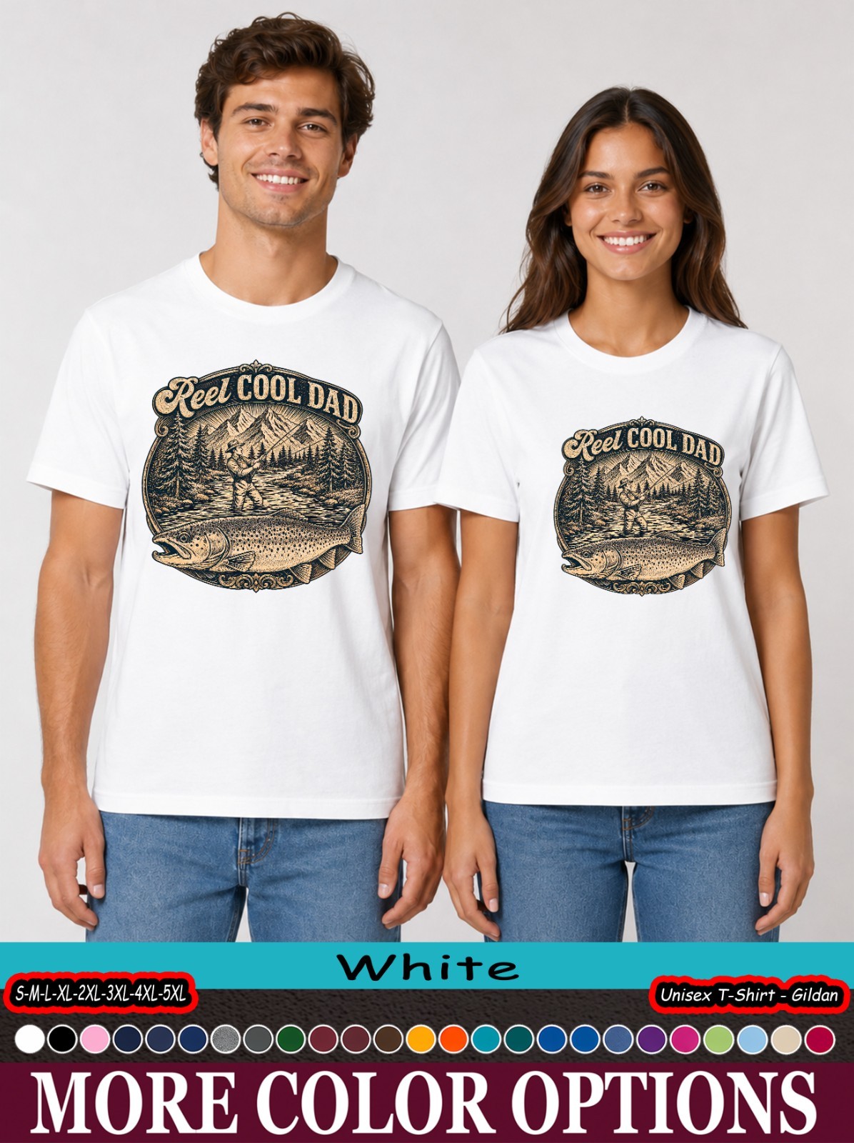 Vintage Reel Cool Dad Trout Fishing T-Shirt, Father’s Day Gift