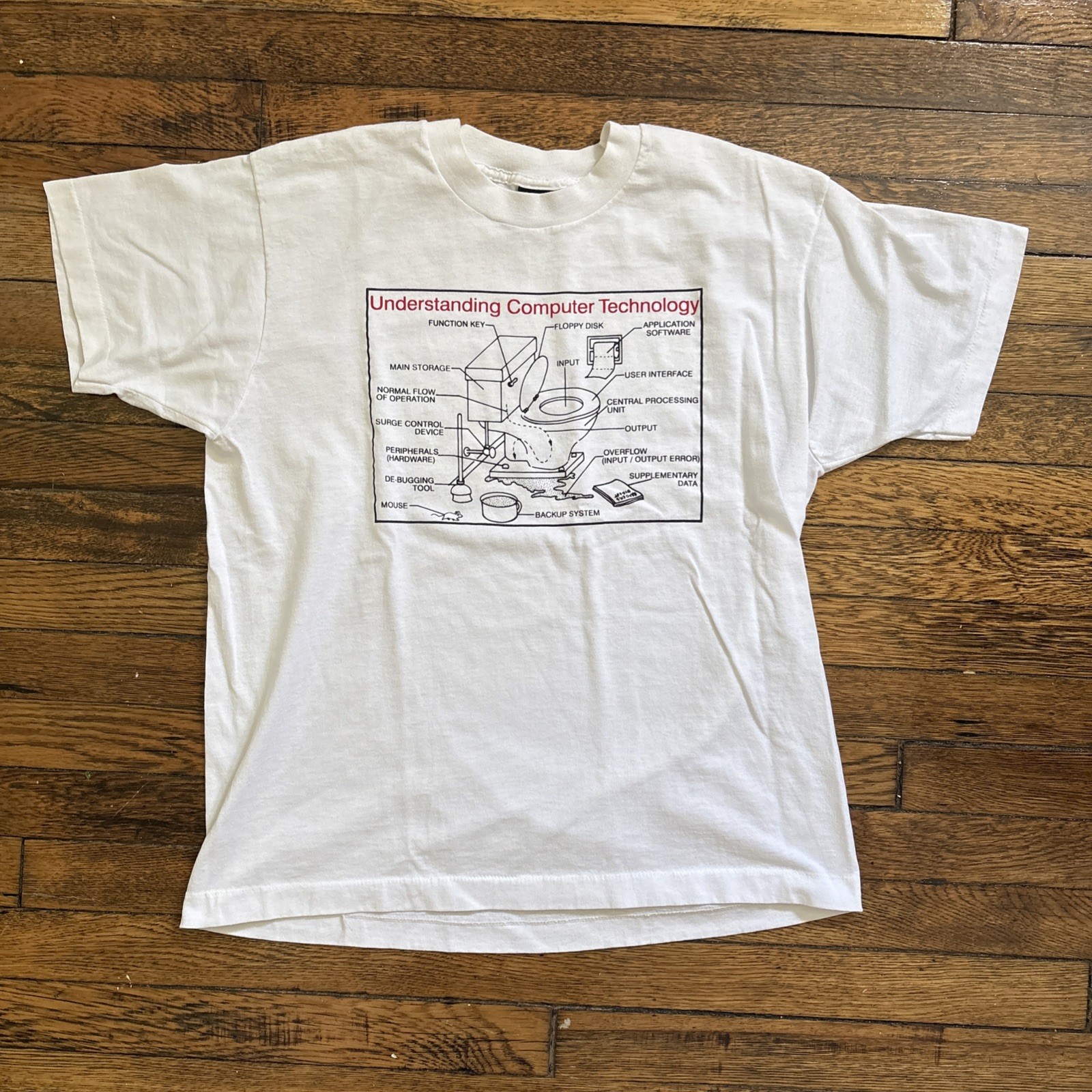 Vintage Novelty Graphic Tshirt Large Single Stitch 80s 90s