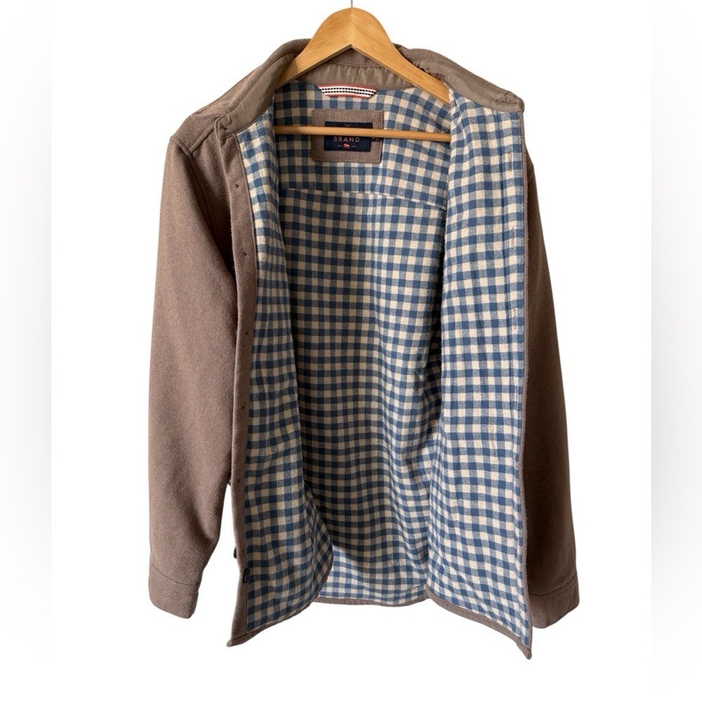 The Normal Brand Wool Blend Shirt Jacket Brown Plaid Lined M
